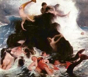 Arnold Böcklin - Mermaids at Play, 1886