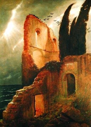 Arnold Böcklin - Ruin by the Sea, 1881