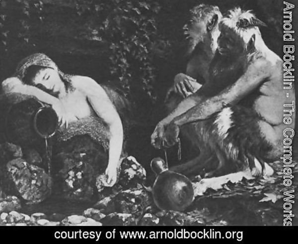Arnold Böcklin - Fauns and Sleeping Nymph