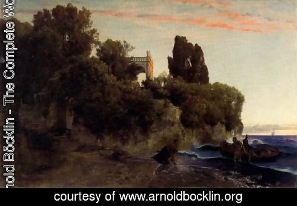 Arnold Böcklin - Castle by the sea (Murder in the park)