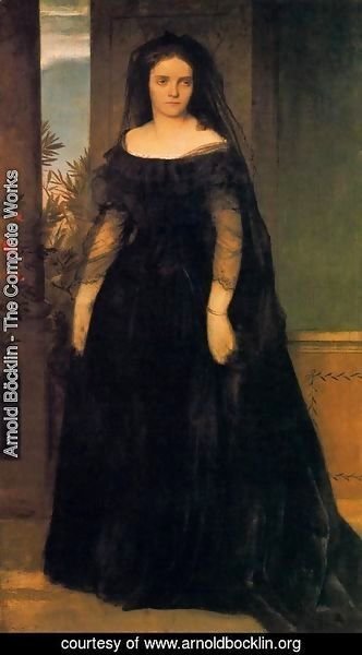 Arnold Böcklin - Portrait of the actress Fanny Janauscher