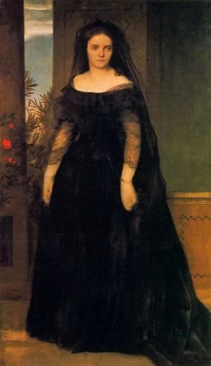 Arnold Böcklin - Portrait of the actress Fanny Janauscher