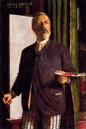 Arnold Böcklin - Self portrait in the studio