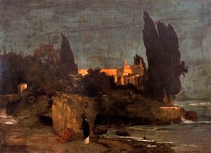 Arnold Böcklin - Villa on the seafront (first version)