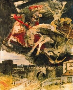 Arnold Böcklin - Study to 'War'