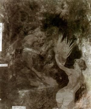 Arnold Böcklin - Pan chasing a Nymph
