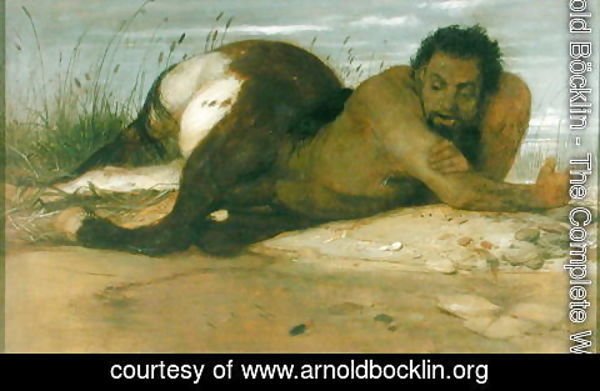 Arnold Böcklin - Centaur Watching Fish, 1878