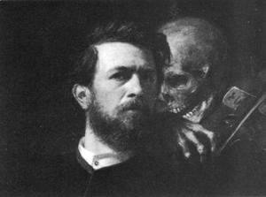 Arnold Böcklin - Self-portrait with Death Playing the Fiddle (detail)