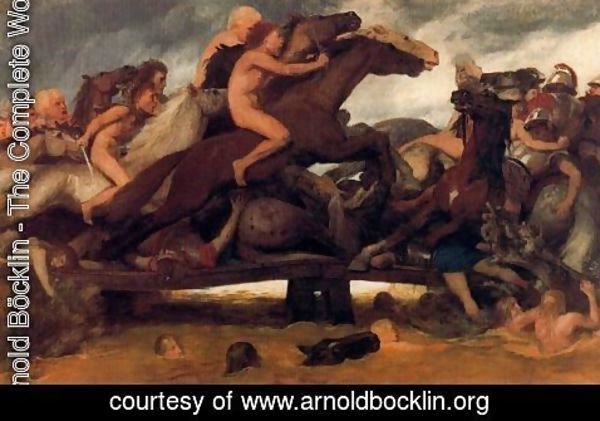 Arnold Böcklin - Fighting on a bridge 2