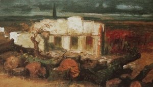 Arnold Böcklin - House destroyed nearly Kehl