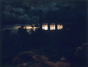 Arnold Böcklin - Landscape with a castle in ruins