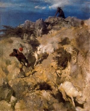Pan frightening a shepherd