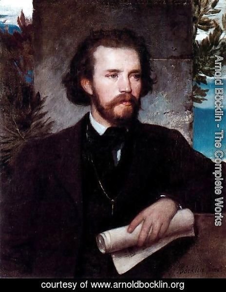 Arnold Böcklin - Portrait of singer Karl Wallenreiter